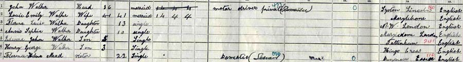 1911 census Florence Mead